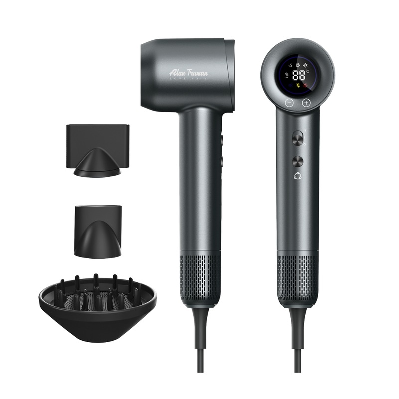 Alan Truman F09 Digital BLDC Motor Hair Dryer for everyday high precision blow-drying & styling at home – Metallic Grey