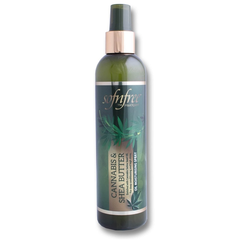 Cannabis & Shea Butter Oil Moisturising Spray 250ml | Hydrating Mist for Softness Shine & Scalp Care