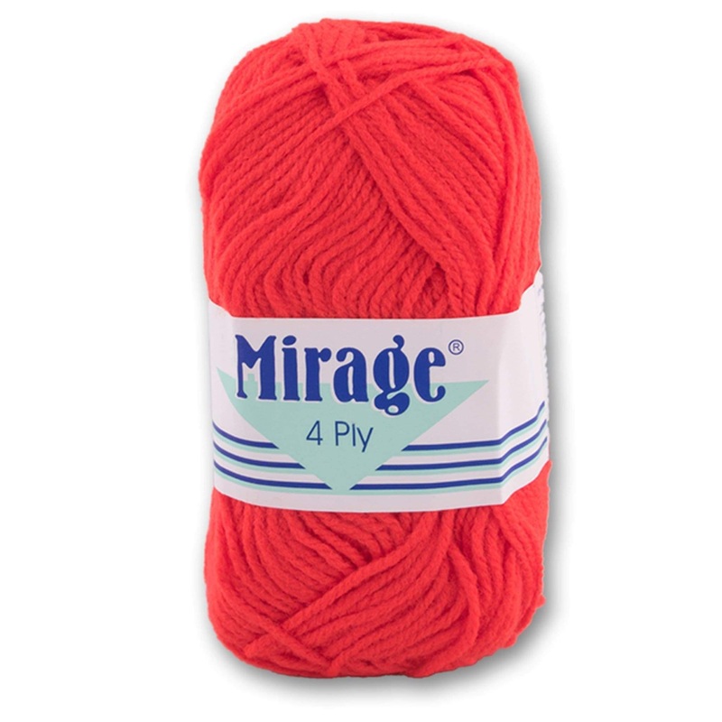 Mirage Wool 25g- & Red &  & Brown &  & Emerald &  & Navy &  & Purple &  & Royal &  & White &  & Sky &  & Light Grey &  & Neutral &  & Fire Red