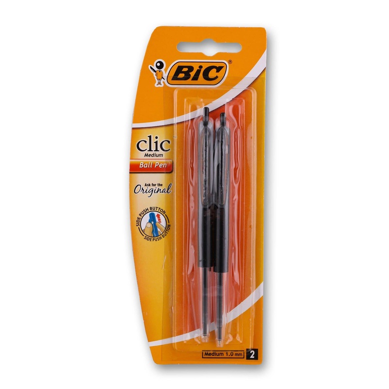 Click Ball Pen Medium 1mm – 2 Pack