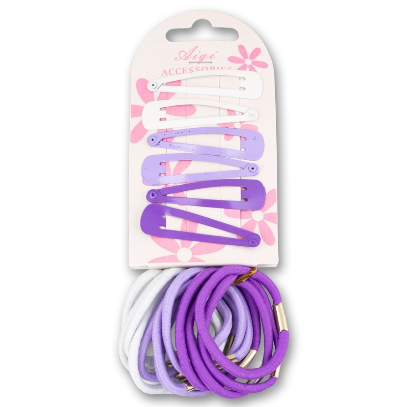 Hair Elastic Rings and Clips Set