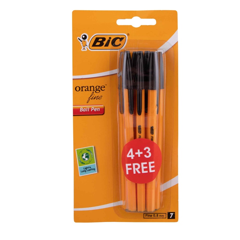 Orange Ball Pen Fine 0.8mm – 7 Pack