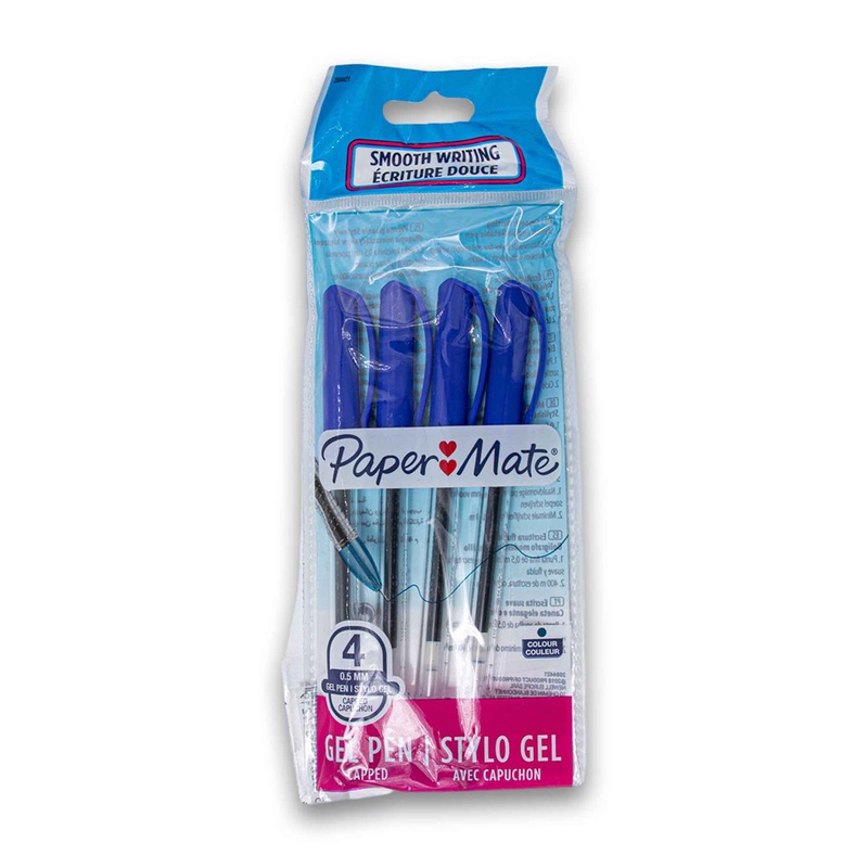 Gel Pen Capped Stylo Gel Blue 4 Pack