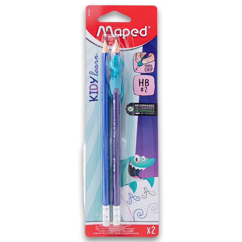 Kidy Learn HB #2 Pencil 2 Piece with Pencil Grip