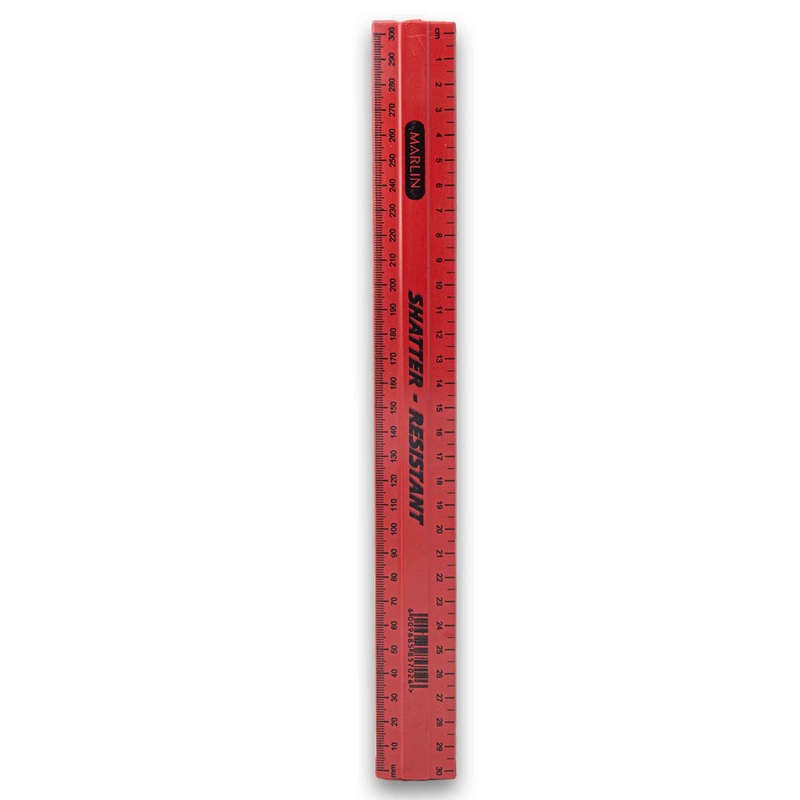 Marlin Shatter-Resistant Ruler 30cm – Assorted Colour