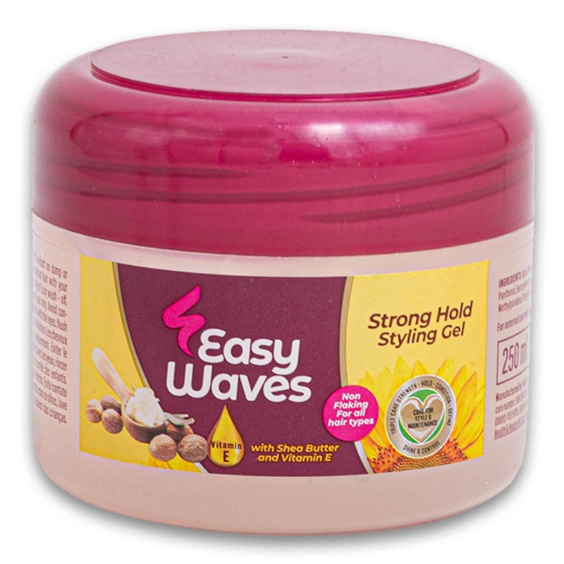 Strong Hold Styling Gel with Shea Butter & Vitamin E Non-Flaking 250ml