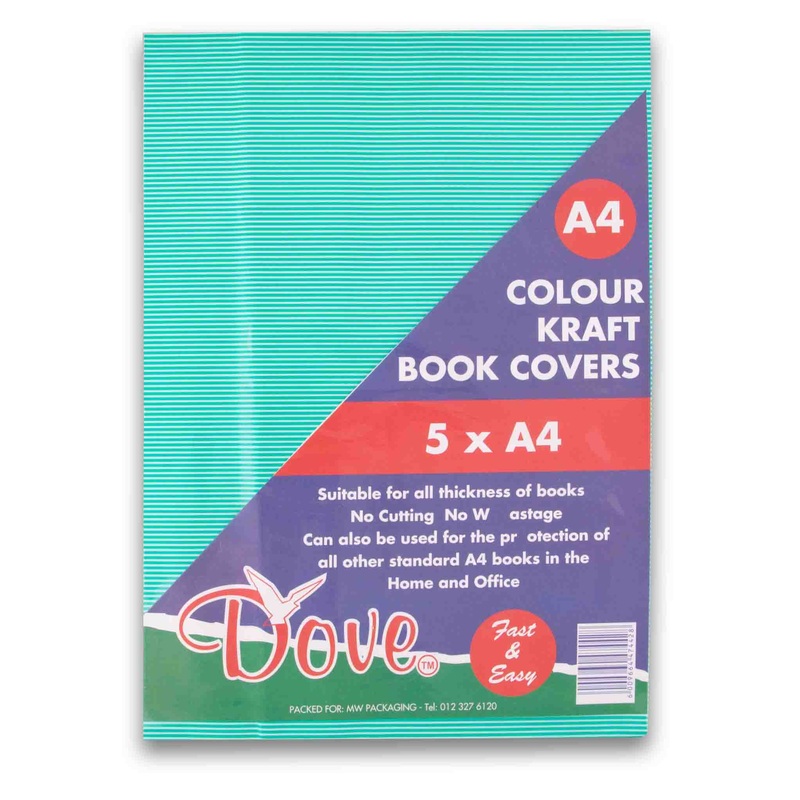 Back to School Colour Kraft Book Covers 5 x A4