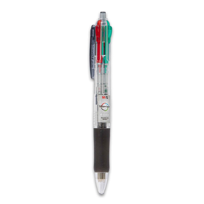 Ballpoint Pen 0.7mm Mix Colours | 4-in-1 Multi-Colour Pen  Smooth Writing with Red Blue Green & Black Ink