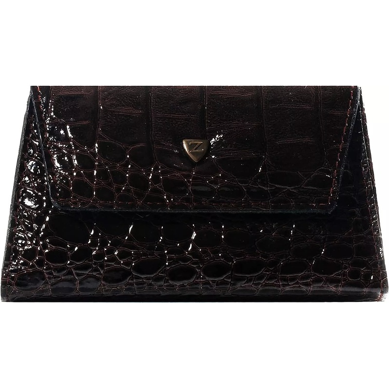 Zinger Manicure Set of 8 tools in Real Leather Case – Dark Brown Croco