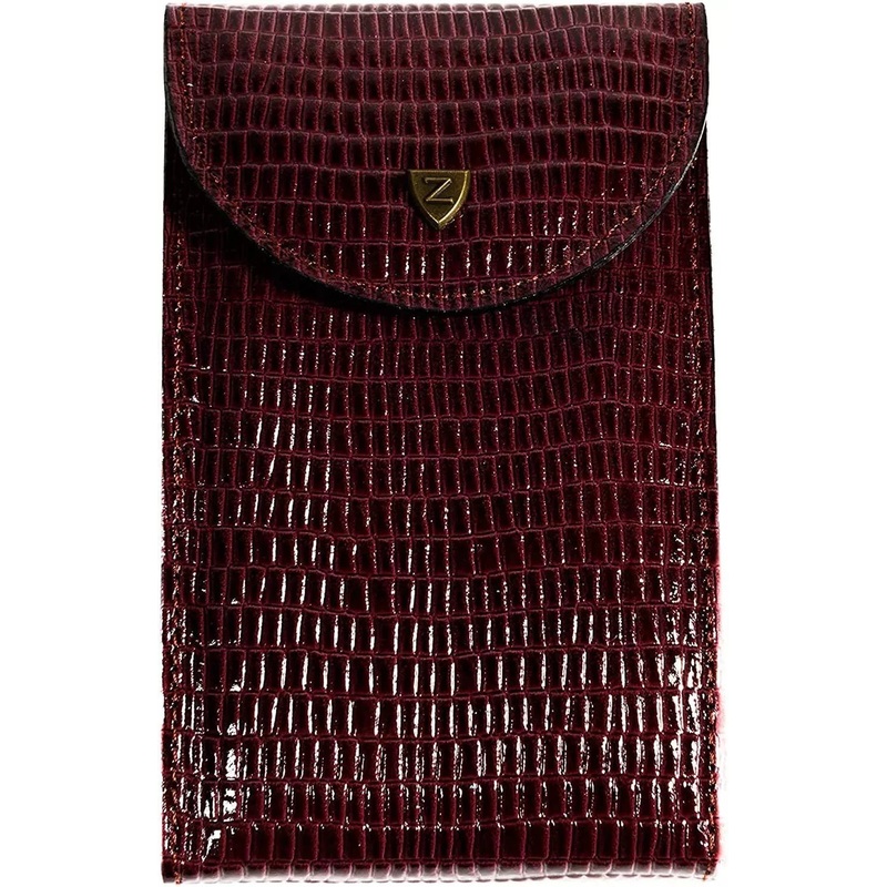 Zinger manicure set of 9 tools in real patent leather – Cherry Red