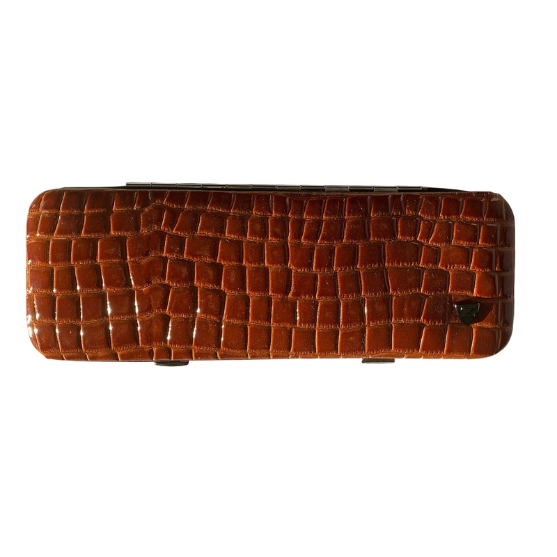 Zinger Manicure Set of 7 tools in Real Leather Case – Brown