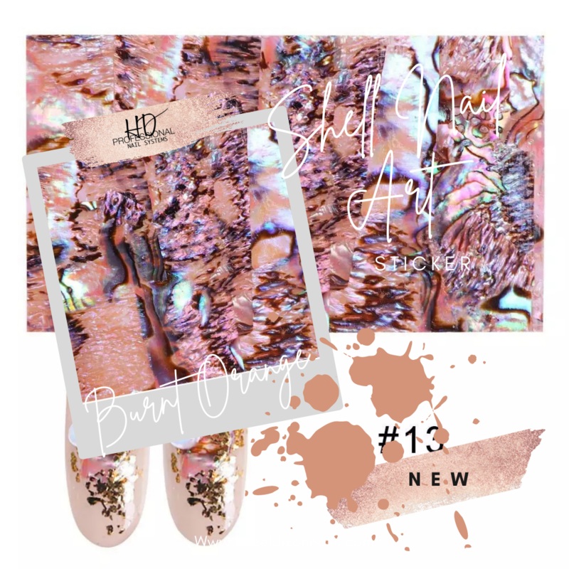 *NEW* Shell Nail Art Sticker – Burnt Orange