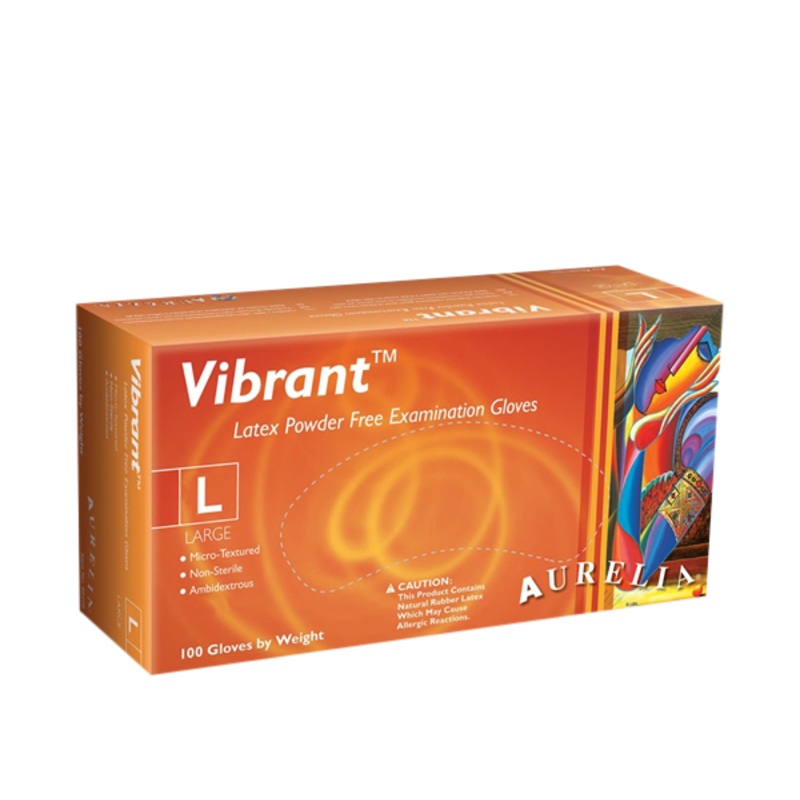 Vibrant Extra Large Latex Powder Free Gloves 100/bx. – Aurelia