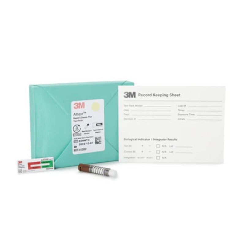 3M ATTEST RAPID 5 STEAM-PLUS STERILIZATION BIOLOGICAL INDICATOR PACK, SOLD AS 16/EACH 3M 41382