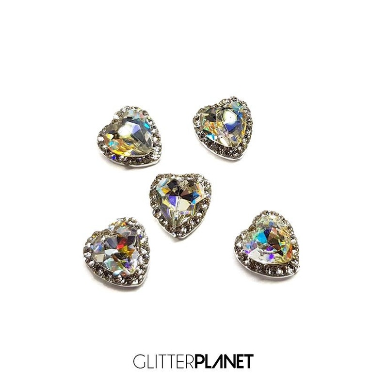 Nail Jewel – Crystal Framed Hearts