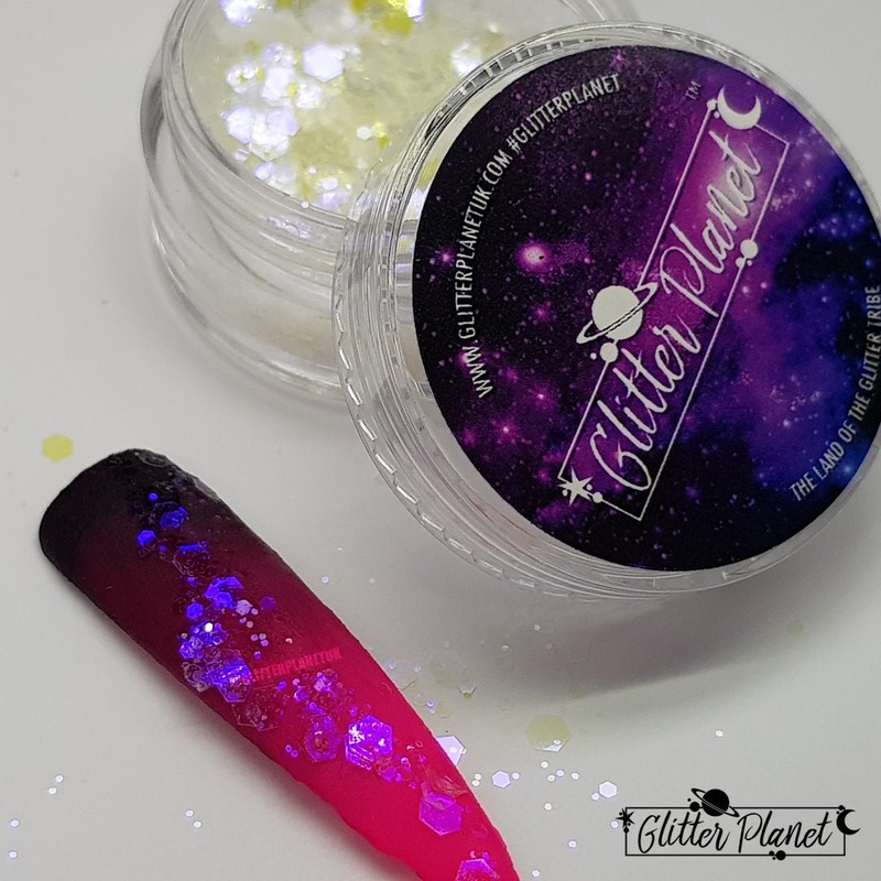 UV Rave Purple-Blue Chunky Nail Glitter 5g