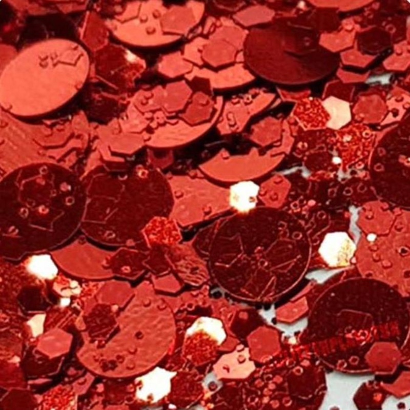 Vampress Red Metallic Chunky Dot Mix Nail Glitter 5g