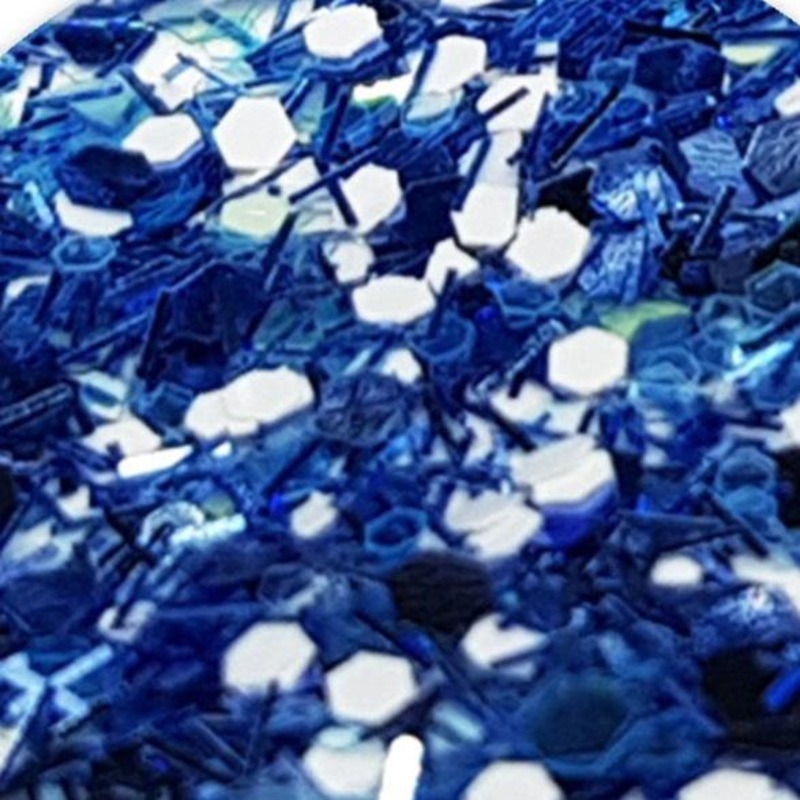 Alice Blue & White Metallic Nail Glitter 5g – Tea Party Collection