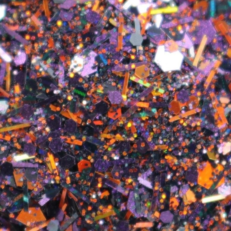 Trick or Treat Orange, purple & Black Holo Nail Glitter 5g