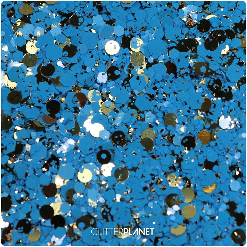 Blue Lagoon Blue & Gold Nail Glitter 5g