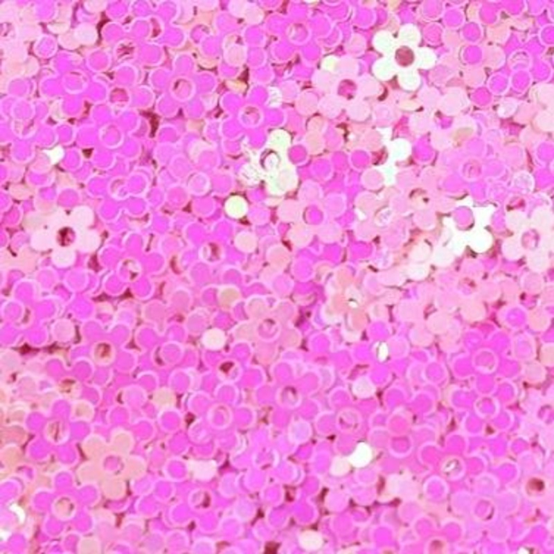 Baby Pink Flower 4mm Nail Glitter Shapes