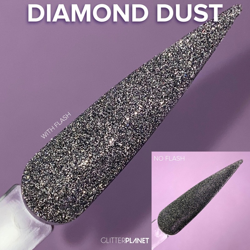 Black Diamond Dust Reflective Nail Glitter