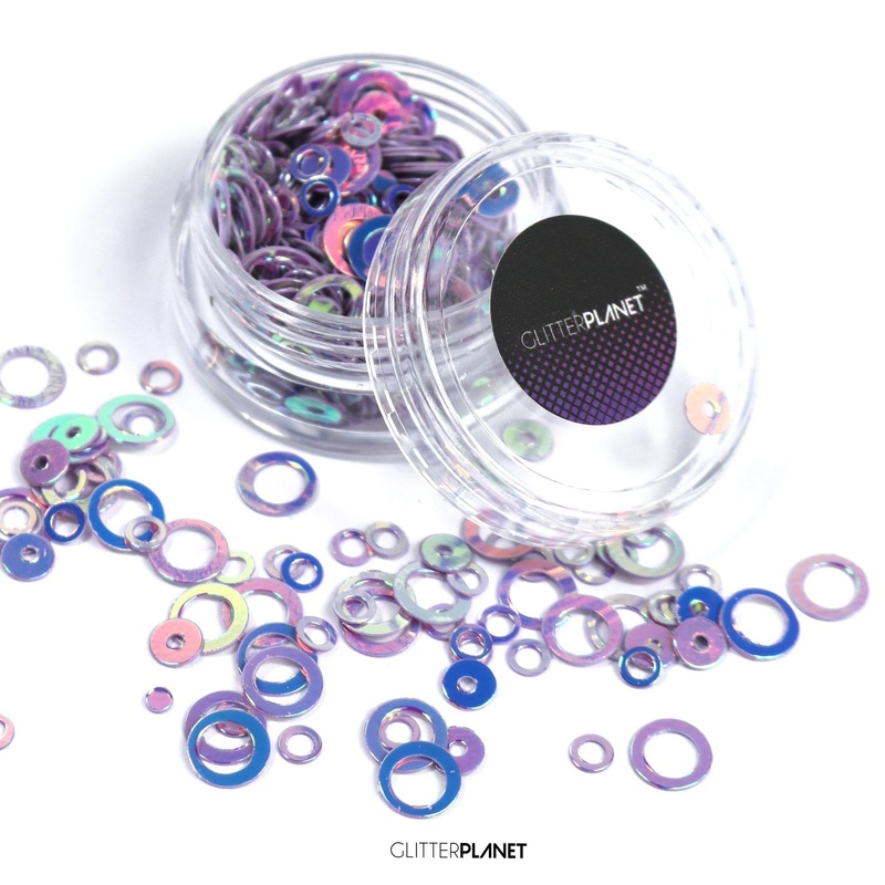 Loose Nail Glitter | Lilac Iridescent Rings – 5ml Jar