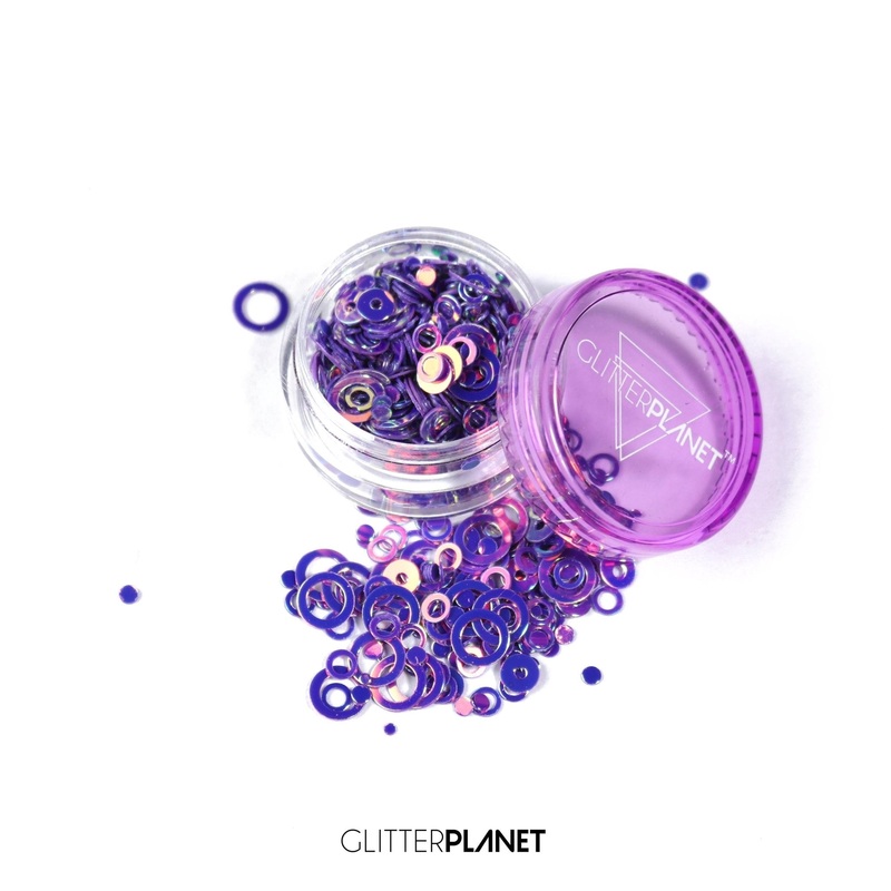 Loose Nail Glitter | Purple Iridescent Rings – 5ml Jar