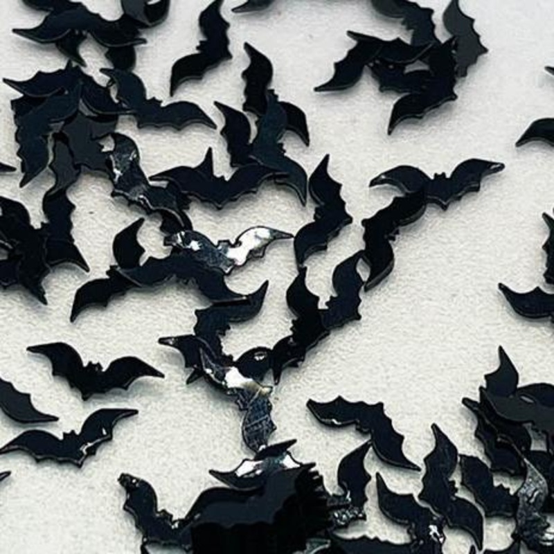 Black Bat Bat Shape Nail Glitter 5g