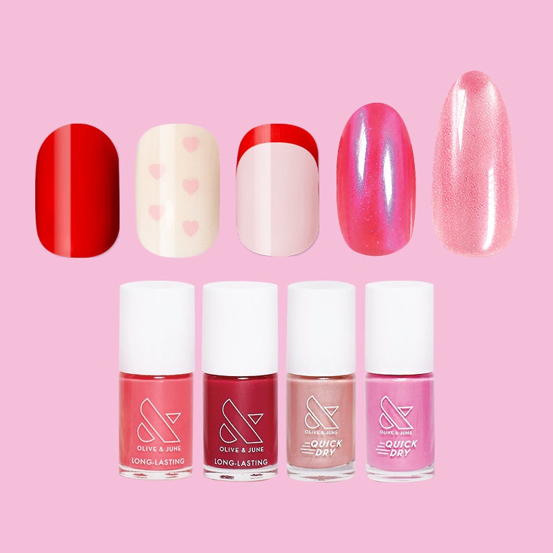 Valentines Day Polish & Press-On Set