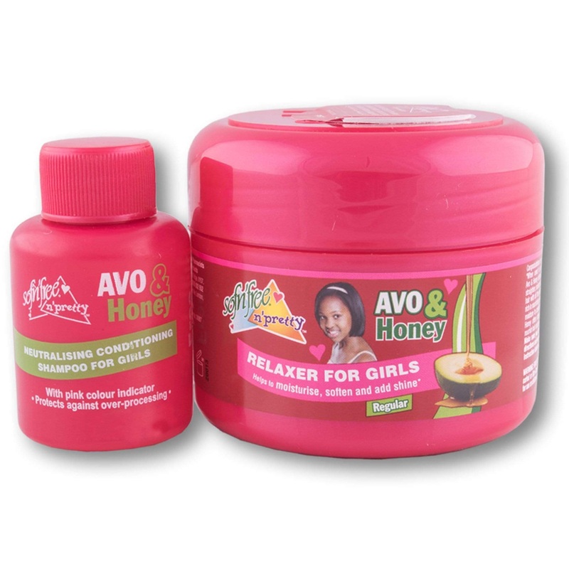 Avo & Honey Relaxer for Kids Regular 250ml + Neutralising Shampoo 60ml | Moisturises Softens & Adds Shine