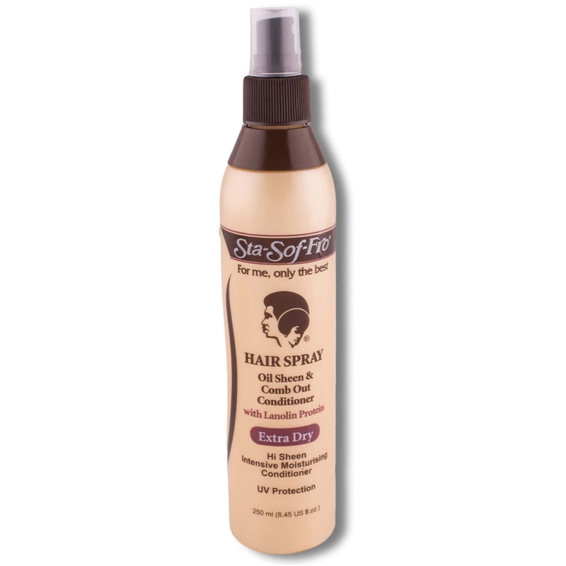 Hair Spray Oil Sheen & Comb Out Conditioner with Lanolin Protein Extra Dry 250ml